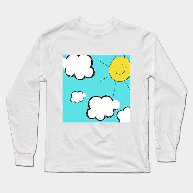 Sunny Skies Depression Mental Health Cute Funny Gift Sarcastic Happy Fun Introvert Awkward Geek Hipster Silly Inspirational Motivational Birthday Present Long Sleeve T-Shirt by EpsilonEridani